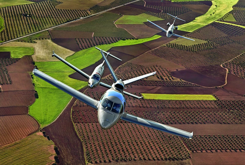 Pilatus PC-12, Pilatus PC-24 y Cirrus Jet. Foto: Jetfly